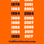 Back of Cal State Omaha orange shirt