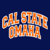 Front of Cal State Omaha Navy blue shirt