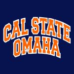 Front of Cal State Omaha Navy blue shirt